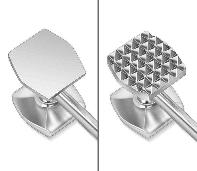 Aliglow Meat Tenderizer Hammer Tool Mallet Pounder for Kitchen Tenderizing Steak Beef Poultry,Heavy Duty Dual-Sided Tenderiser with Soft Grip Handle - Multifunctional Beater for Chicken,Fish, Baking - Image 3